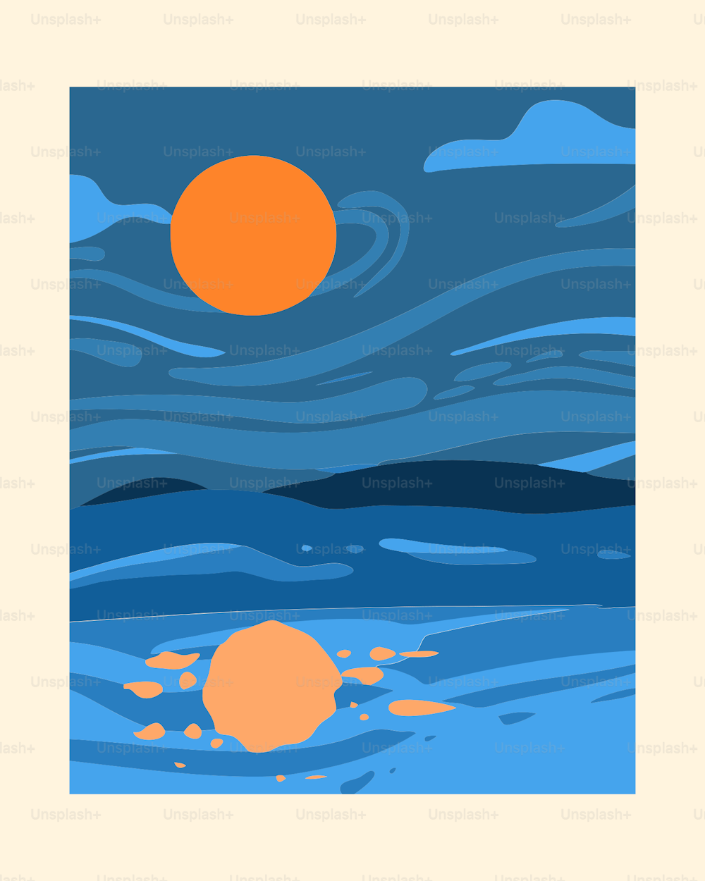 une photo d’un coucher de soleil sur un plan d’eau