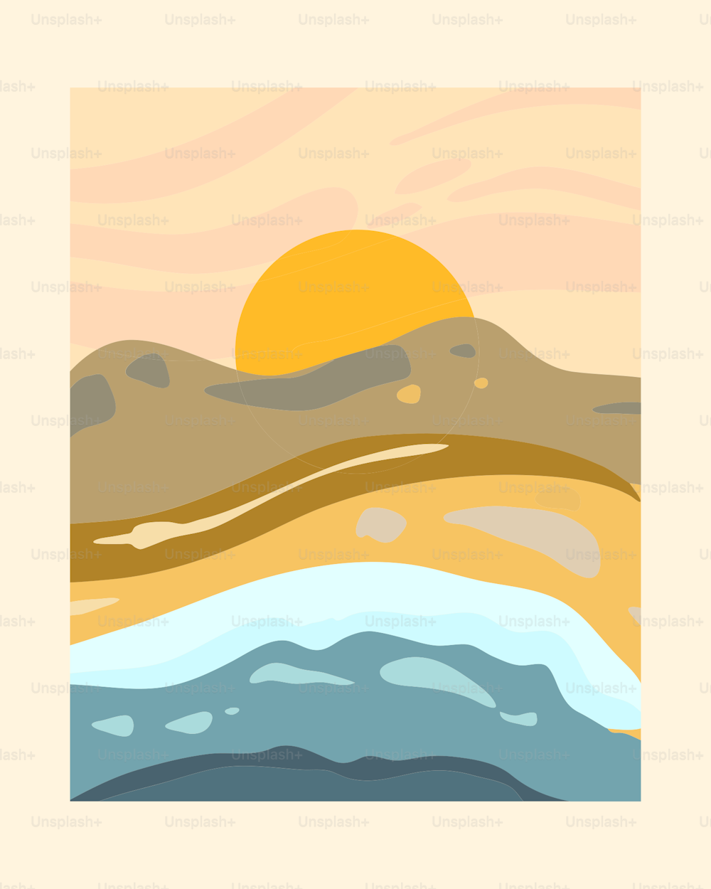 a picture of a sunset over a mountain range
