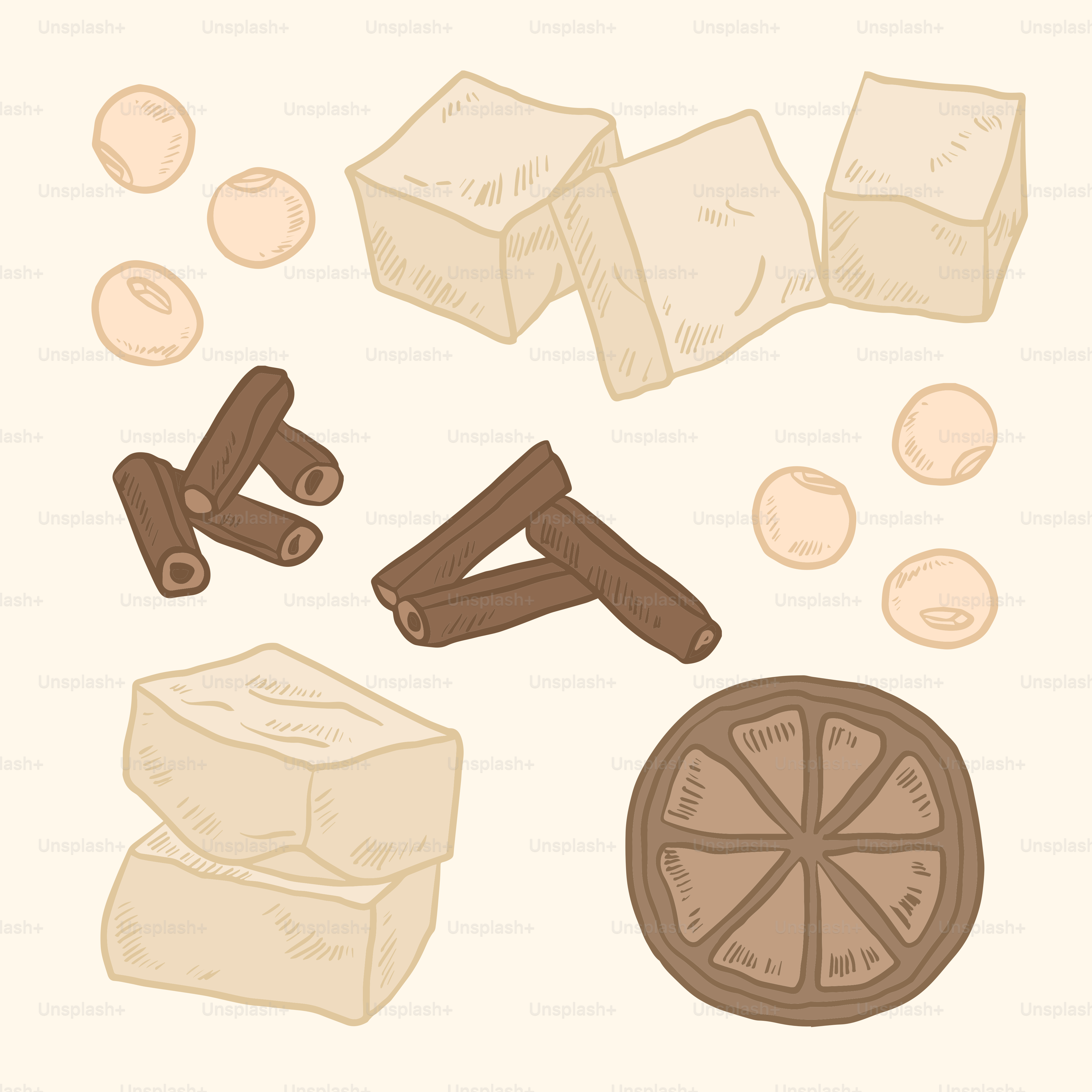 a piece of cake next to a slice of orange