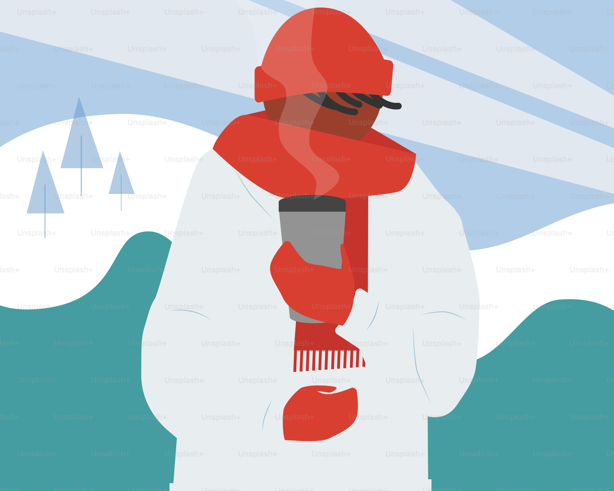 a man wearing a red hat and scarf