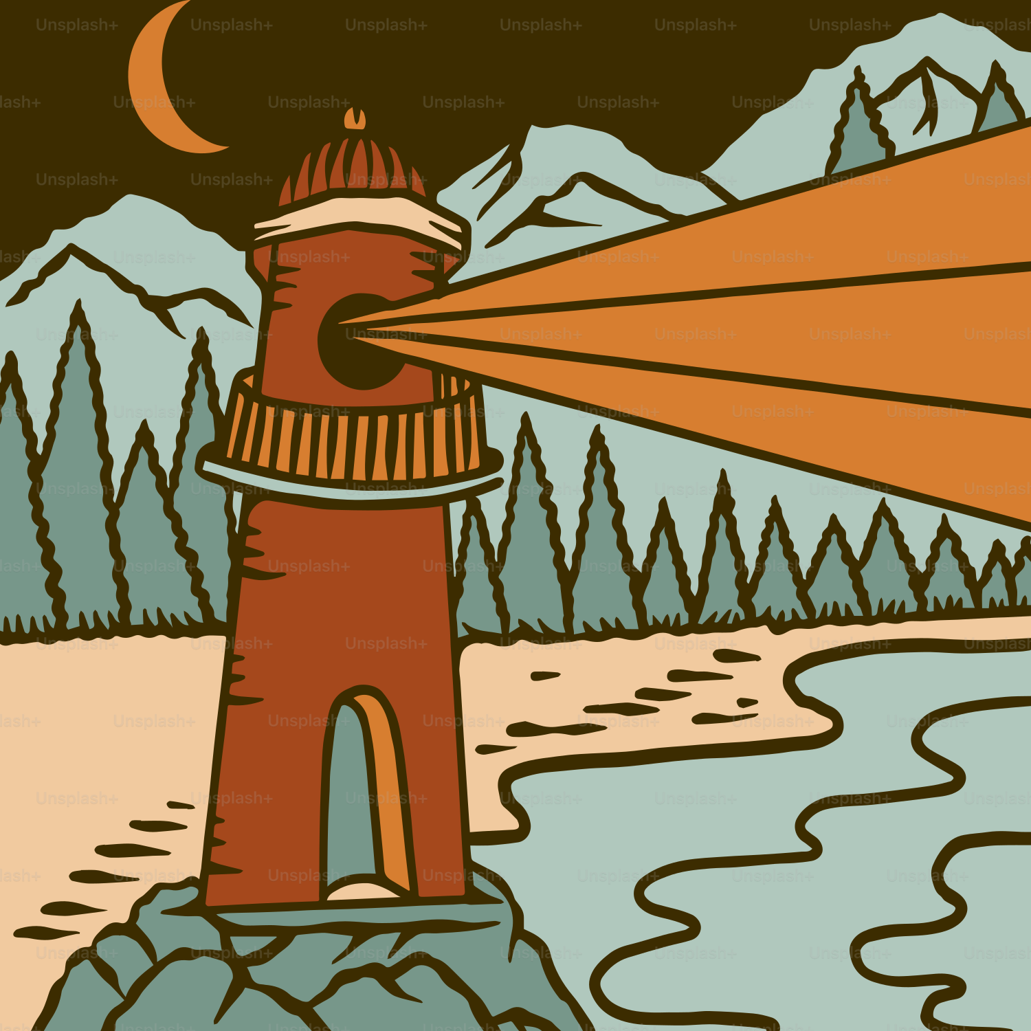 a drawing of a fire hydrant in the snow