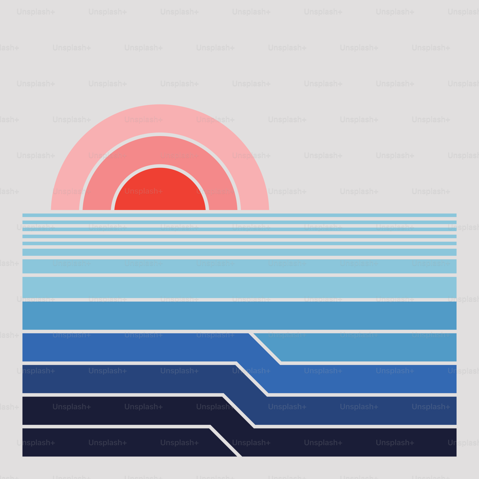 Le soleil se couche à l’horizon d’un grand plan d’eau