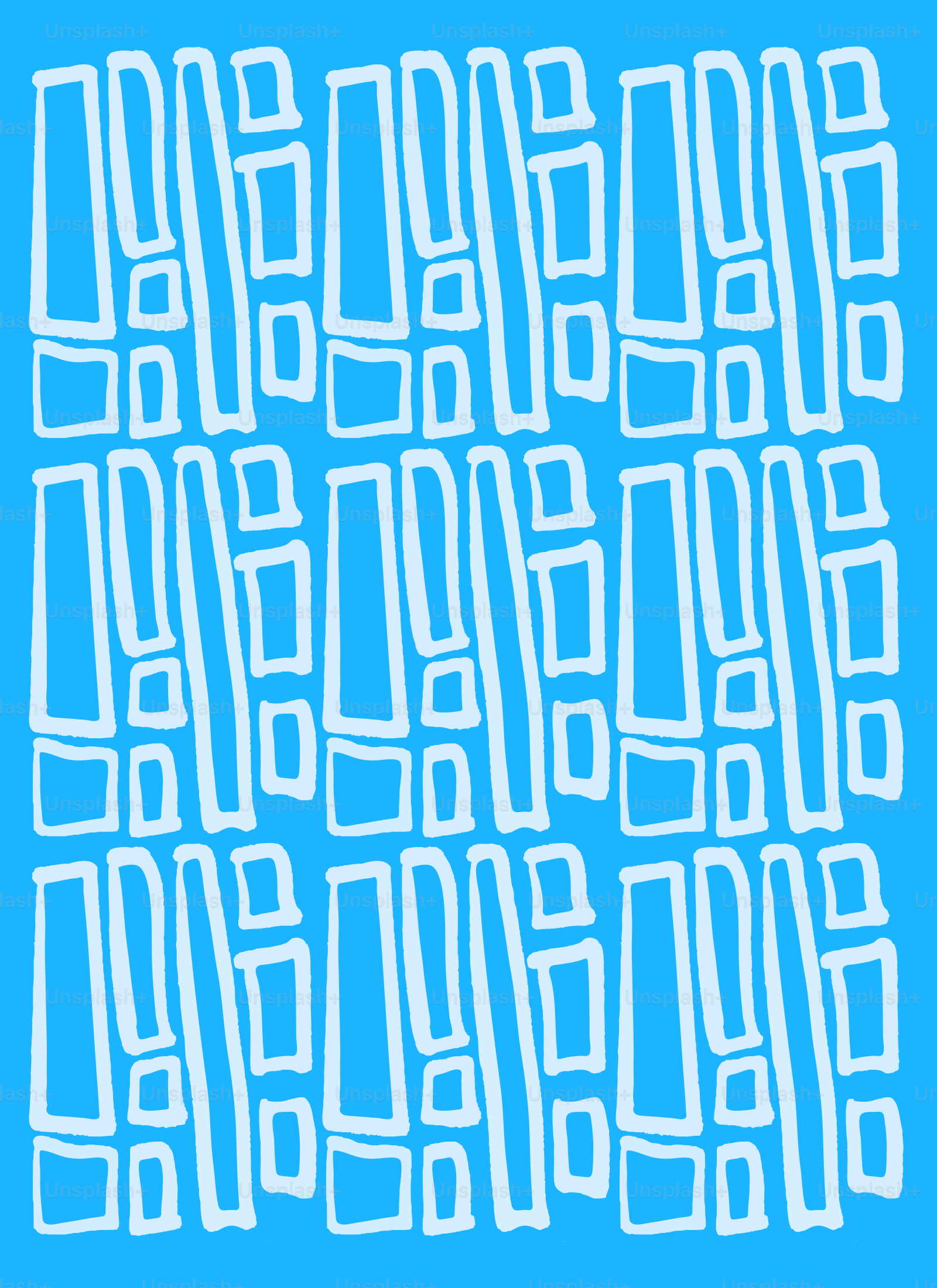 ein blauer Hintergrund mit weißen Buchstaben und Linien