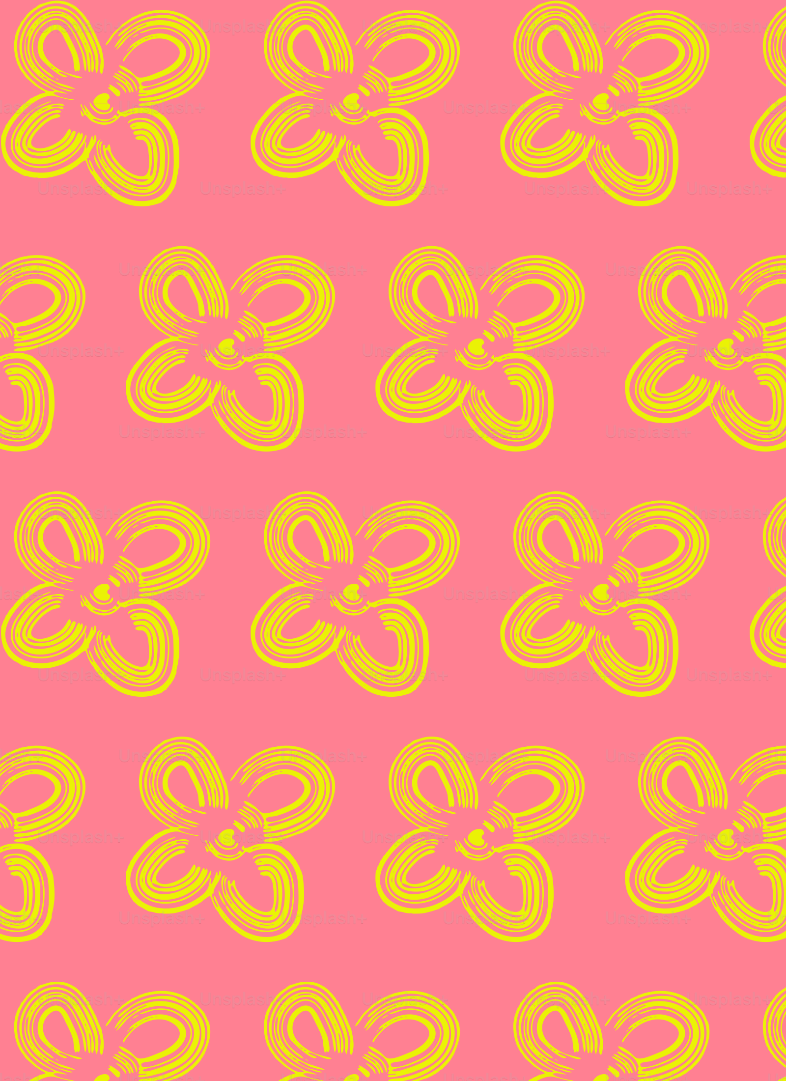 ein rosa Hintergrund mit gelben und rosa Kreisen