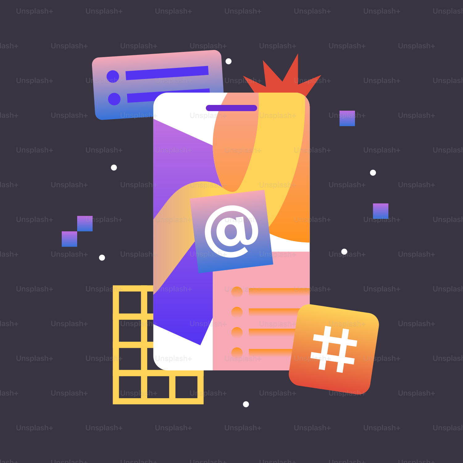 a cell phone with an email symbol on it