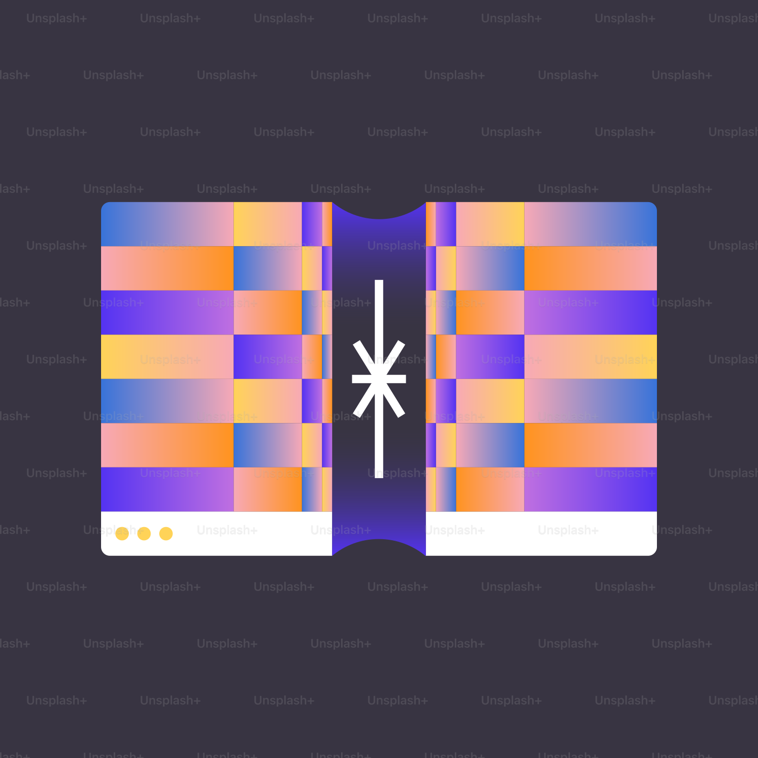 an open book with an image of a snowflake on it