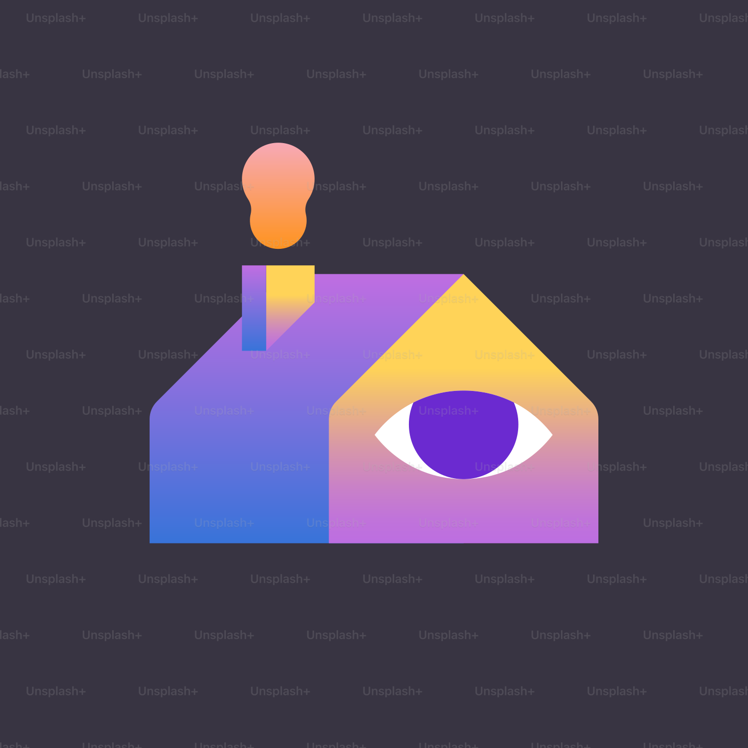 屋根に目をつけた家