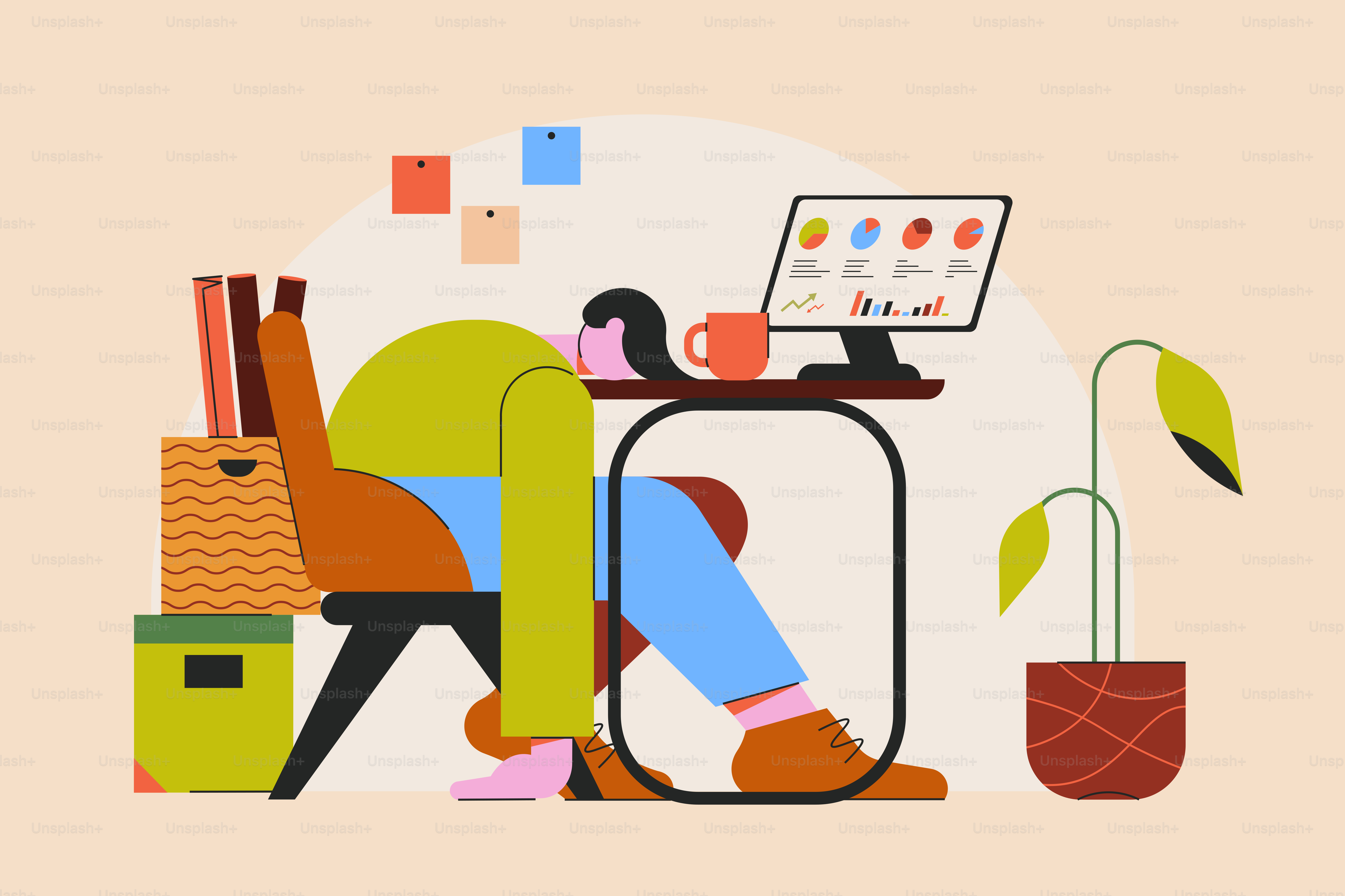 a person sitting at a desk with a computer