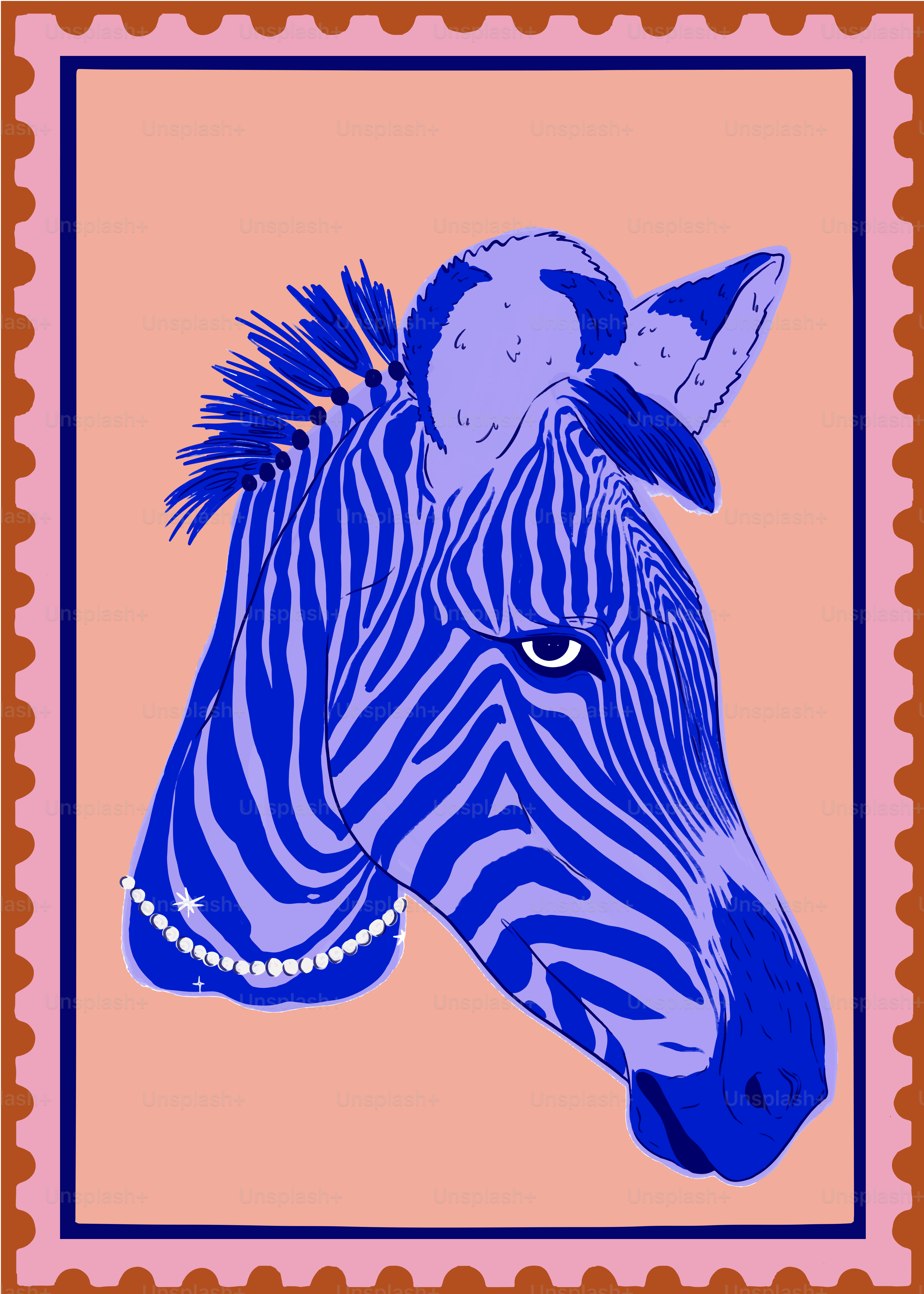 a picture of a zebra in a frame