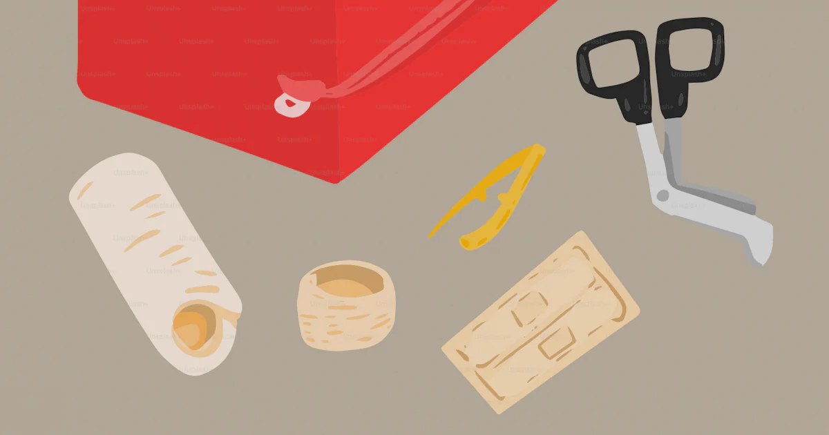 A first aid kit with scissors and bandages vector – Education Image on ...