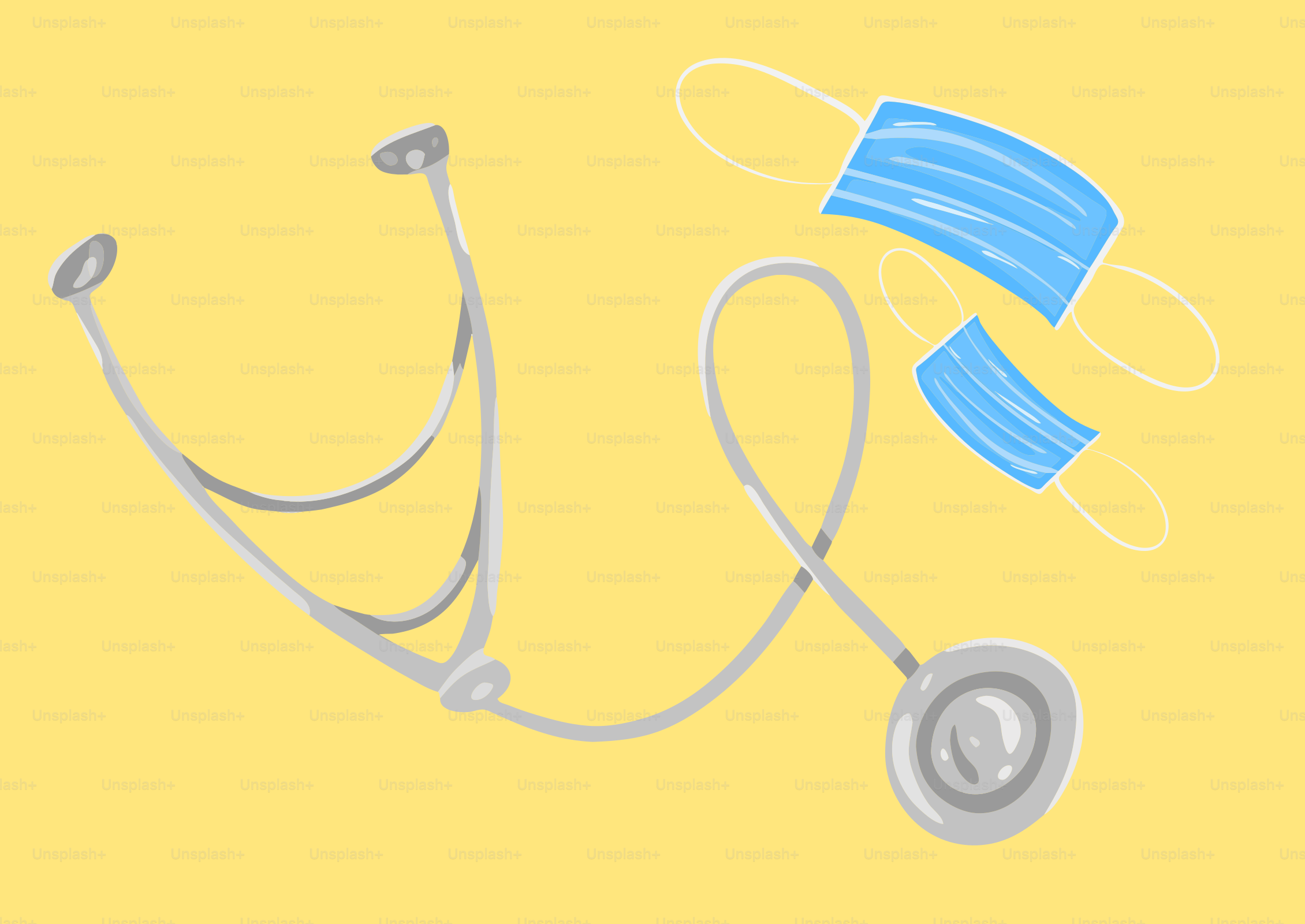 a drawing of a stethoscope and a spool of thread