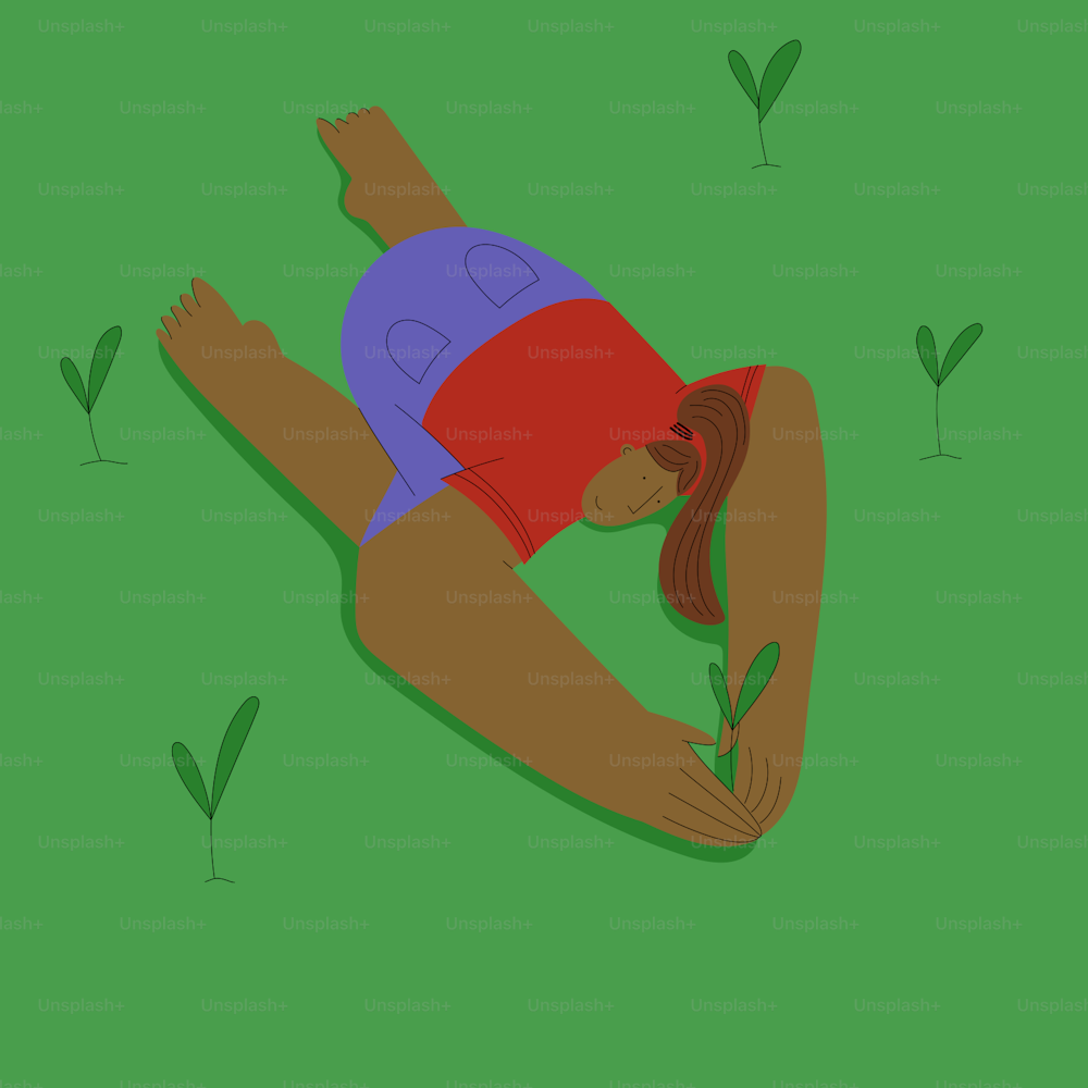 a drawing of a woman laying on the ground