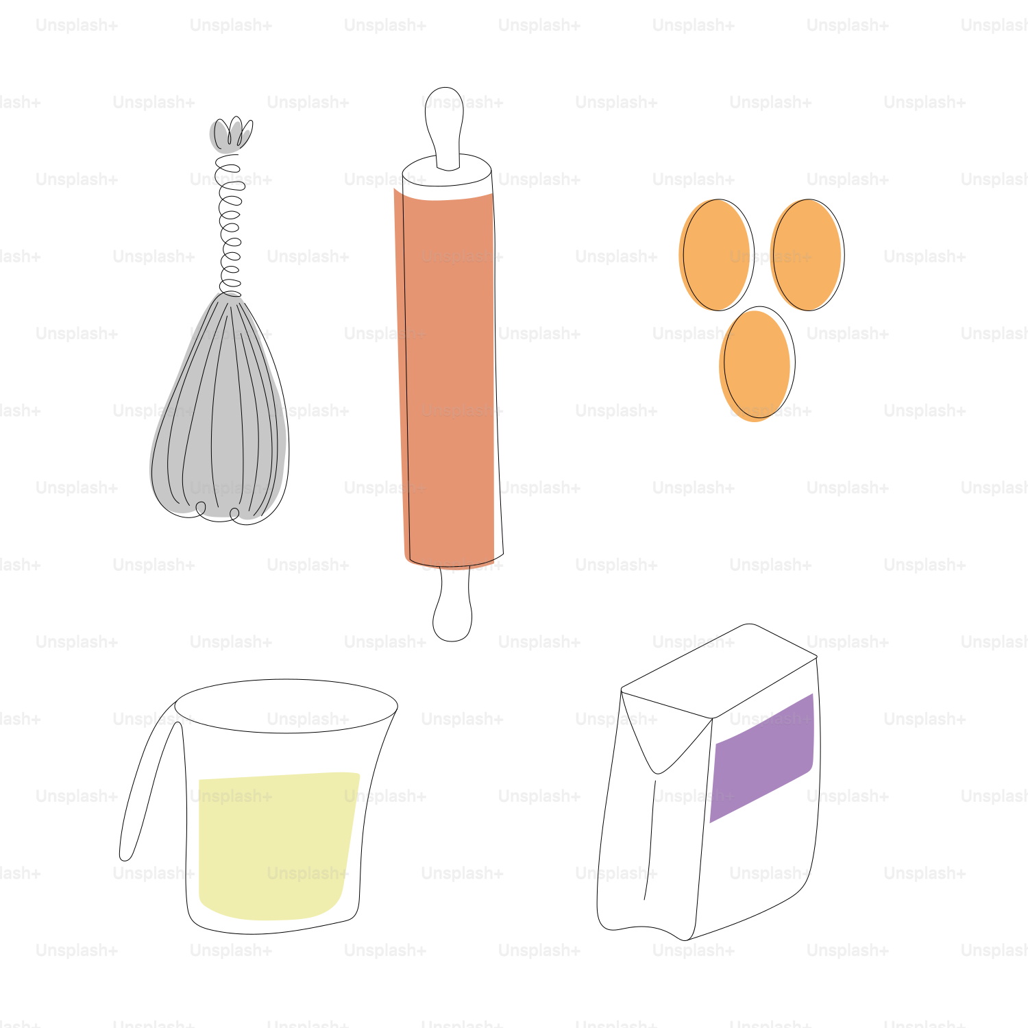 Baking ingredients and tools laid out