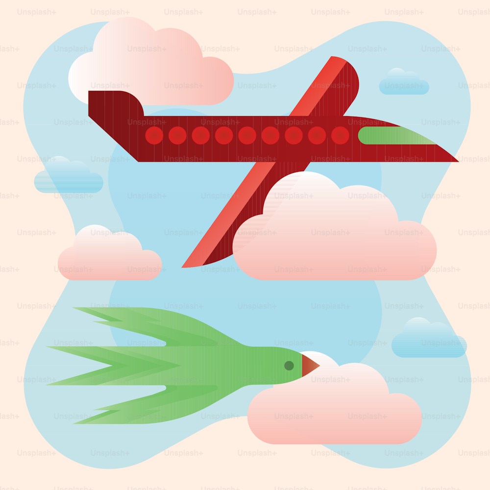 a red airplane flying through a cloudy blue sky