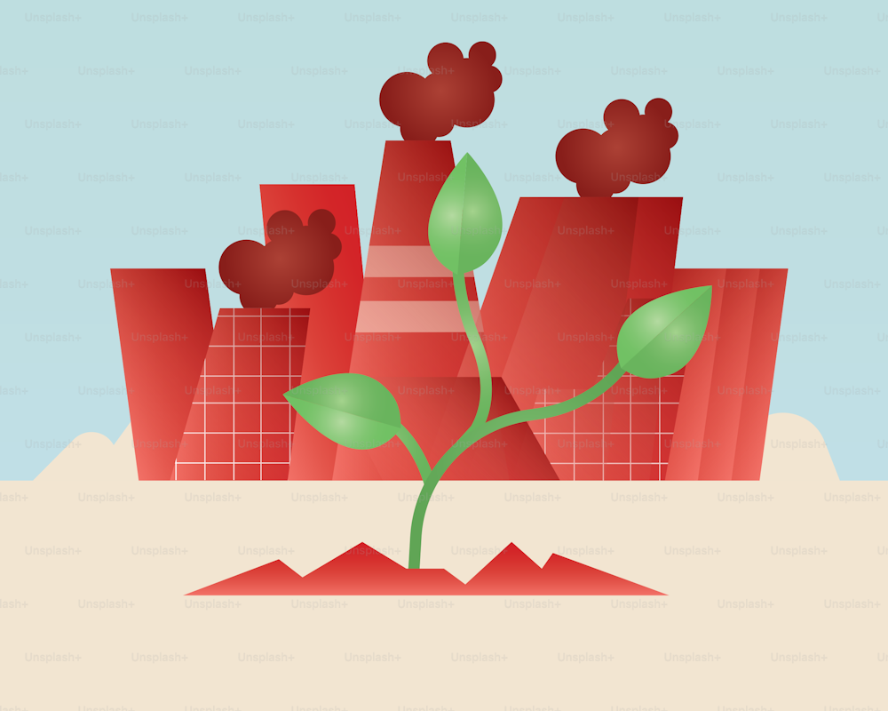 uma planta crescendo de uma pilha de tijolos vermelhos