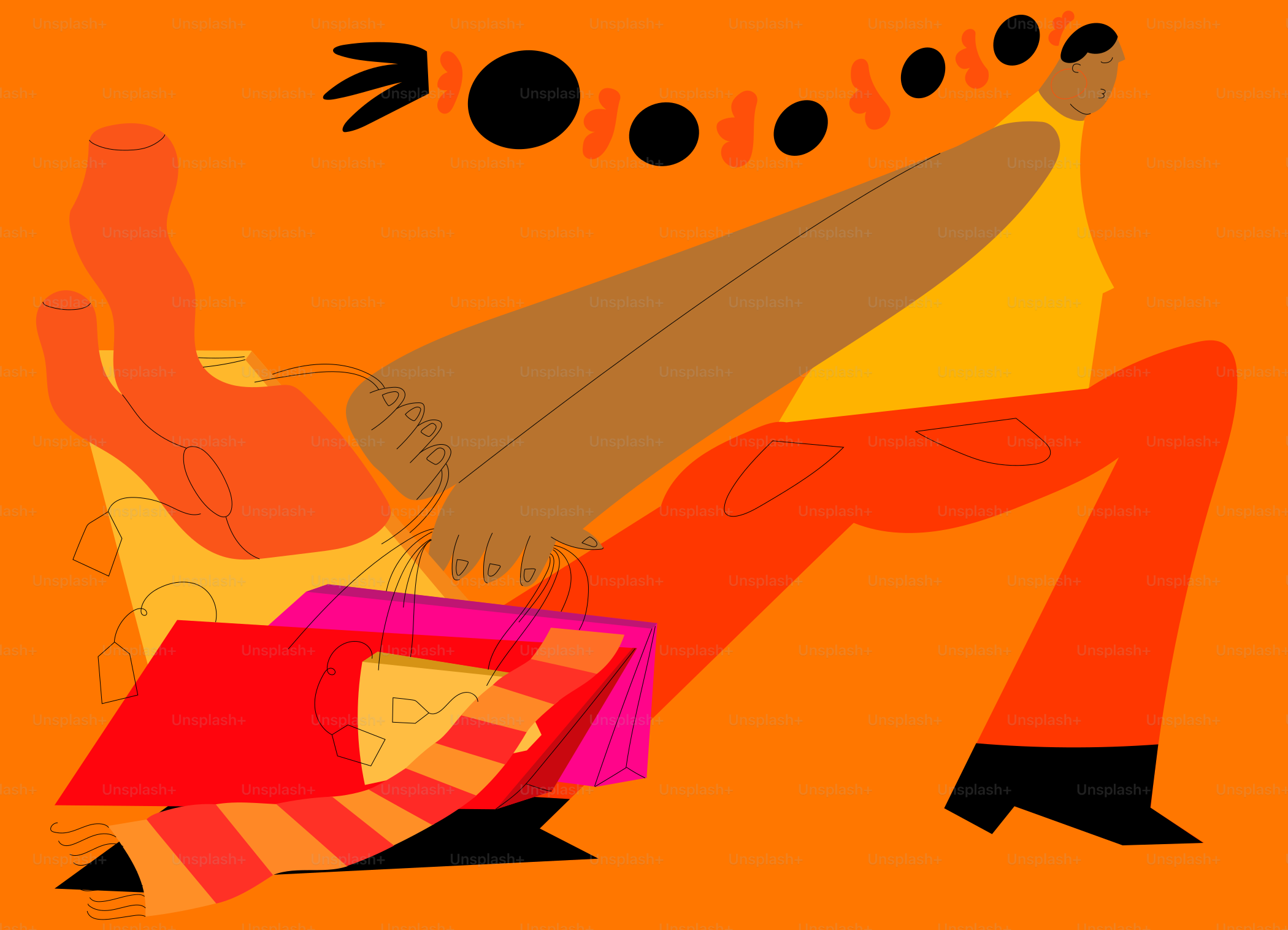 un disegno di una persona seduta su una sedia