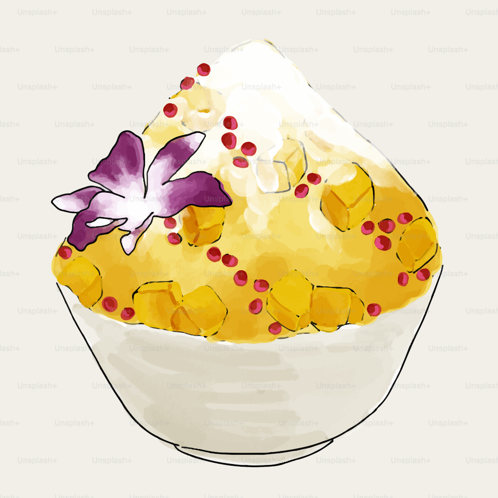 a drawing of a bowl of fruit with a butterfly on top