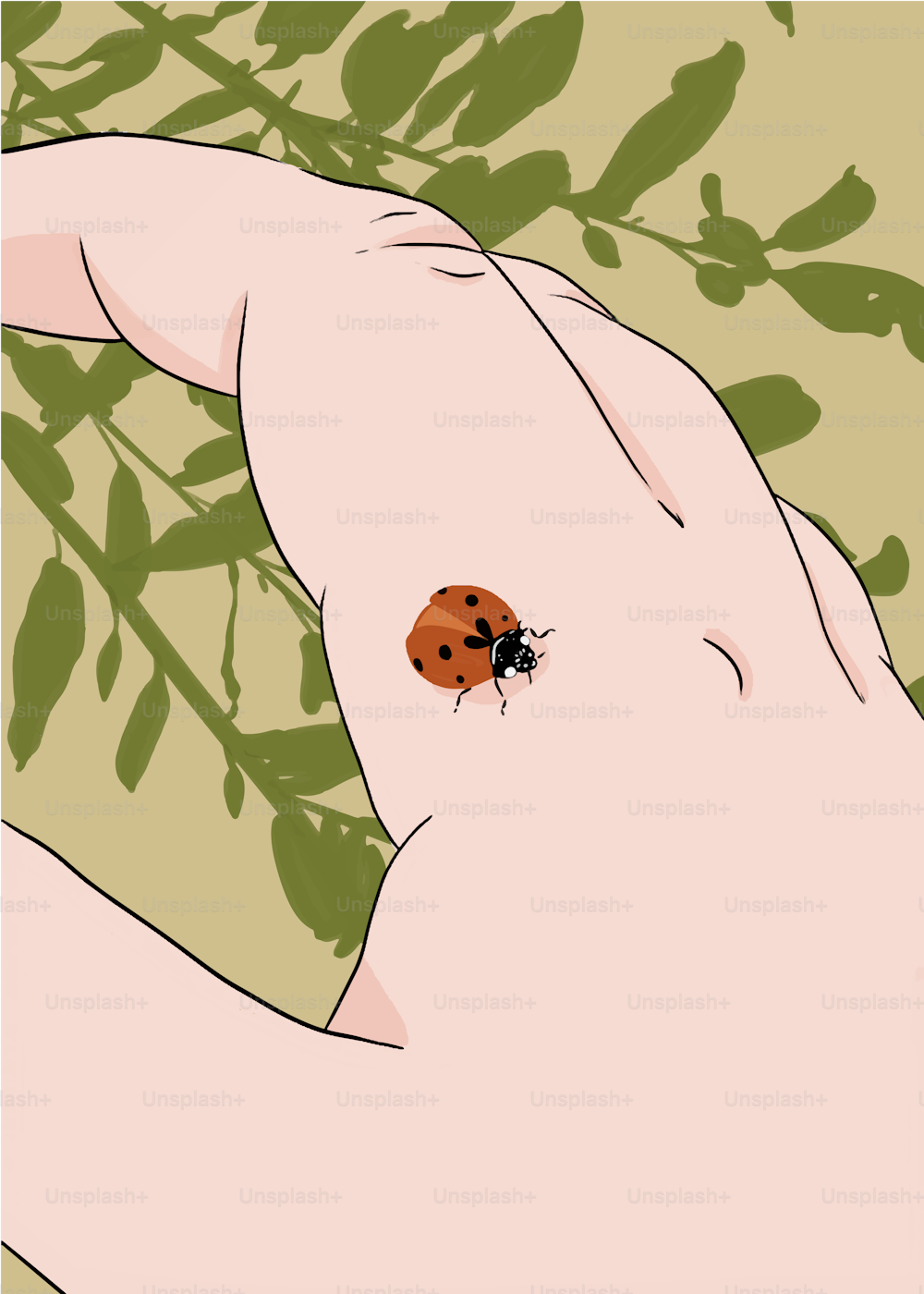 ein Marienkäfer, der auf der Hand einer Person sitzt