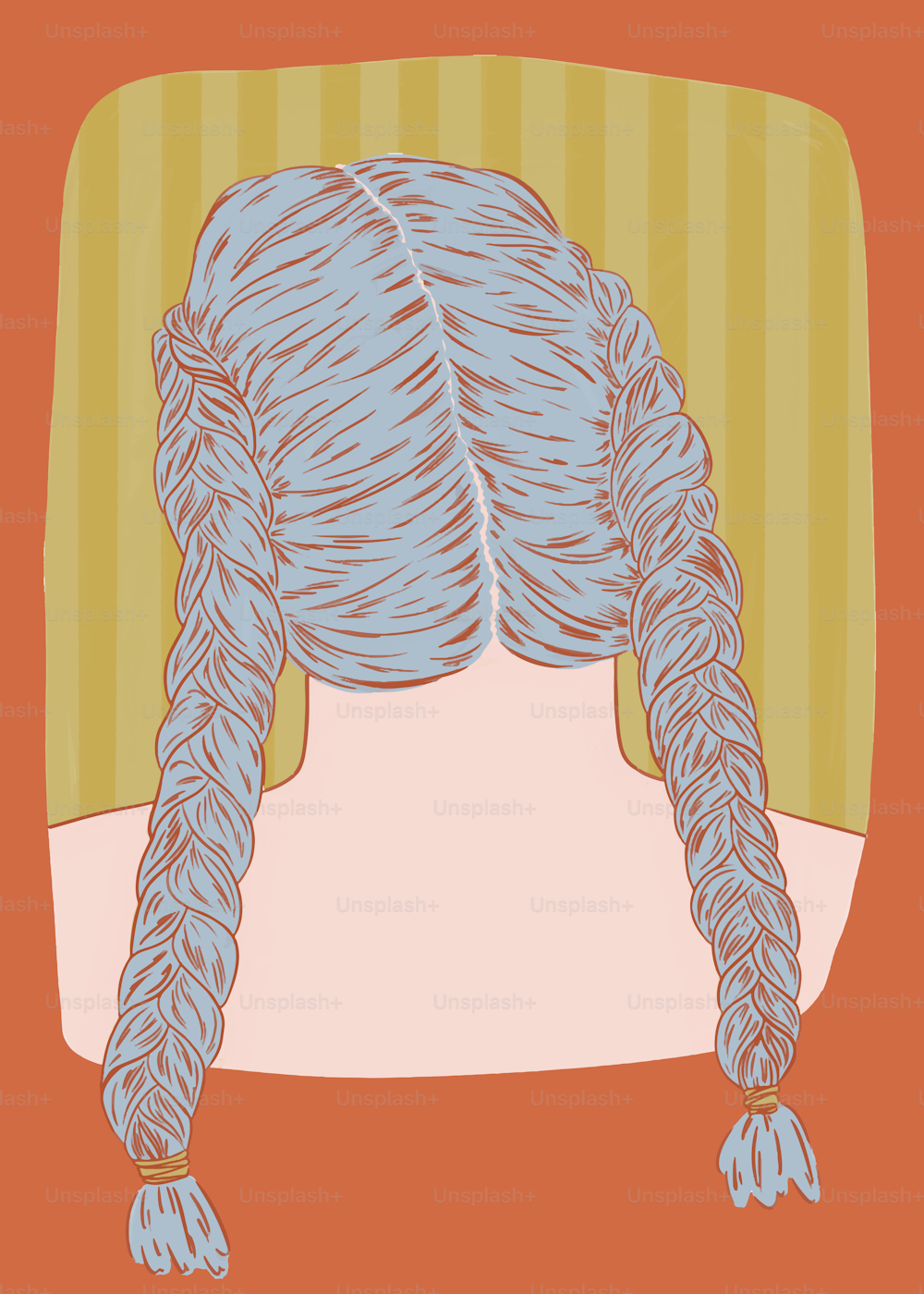 un disegno della testa di una donna con i capelli lunghi