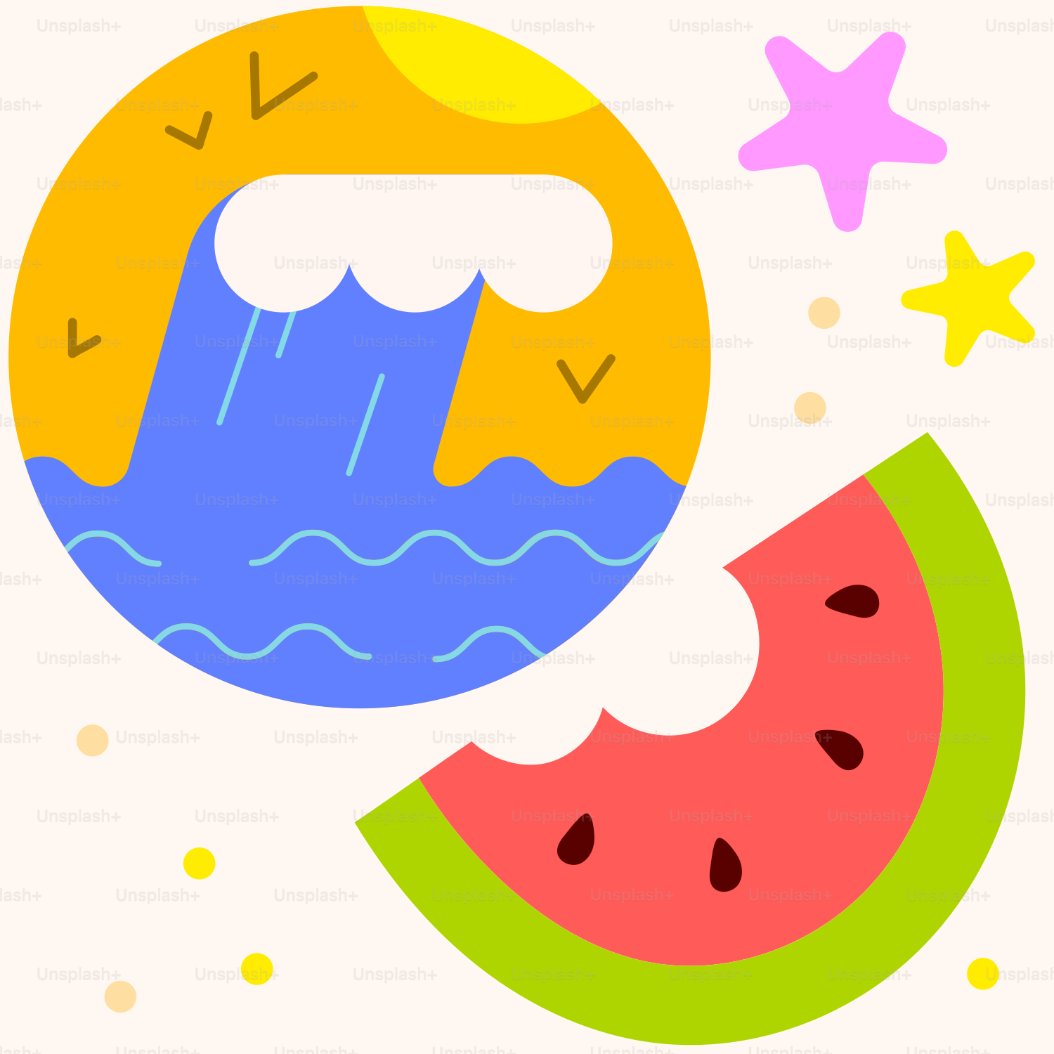 a slice of watermelon and a half of a watermelon