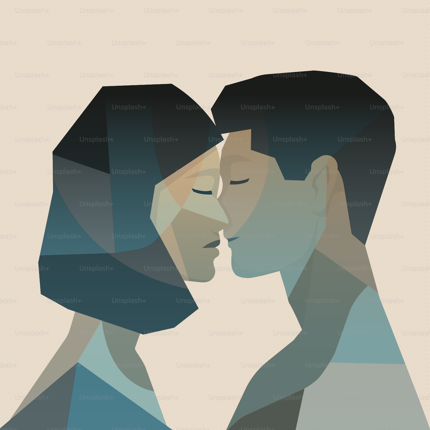 Ein paar Leute, die sich küssen