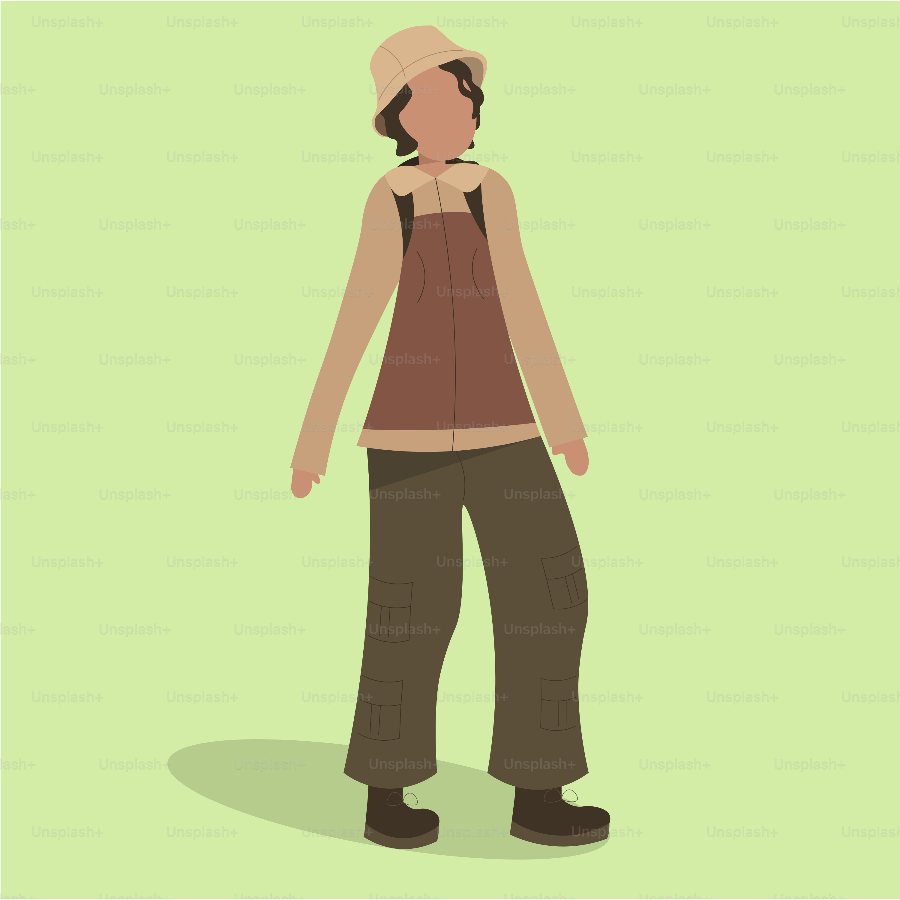 Person wearing a bucket hat and overalls