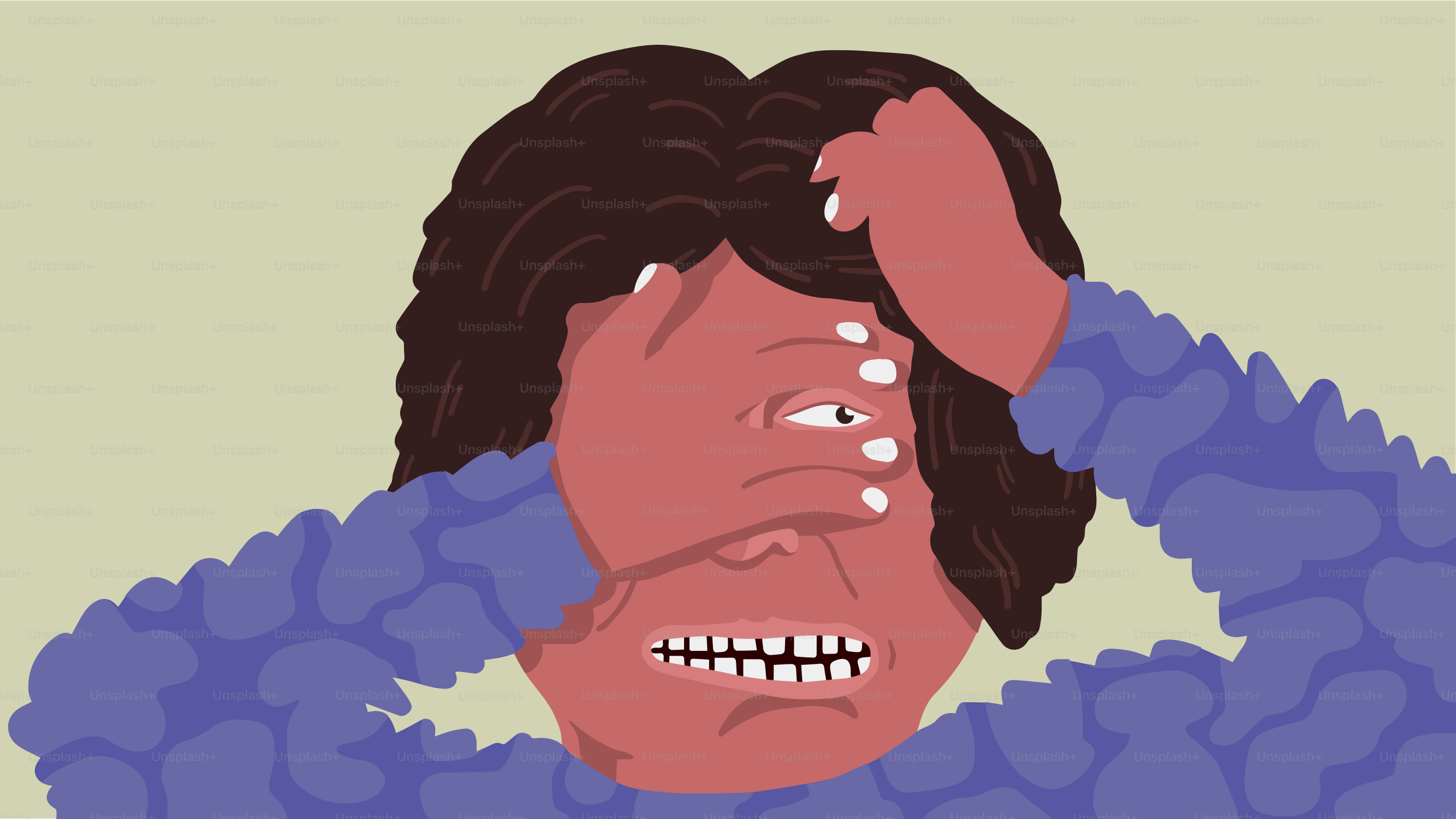 Person mit einem Auge, das durch die Finger lugt