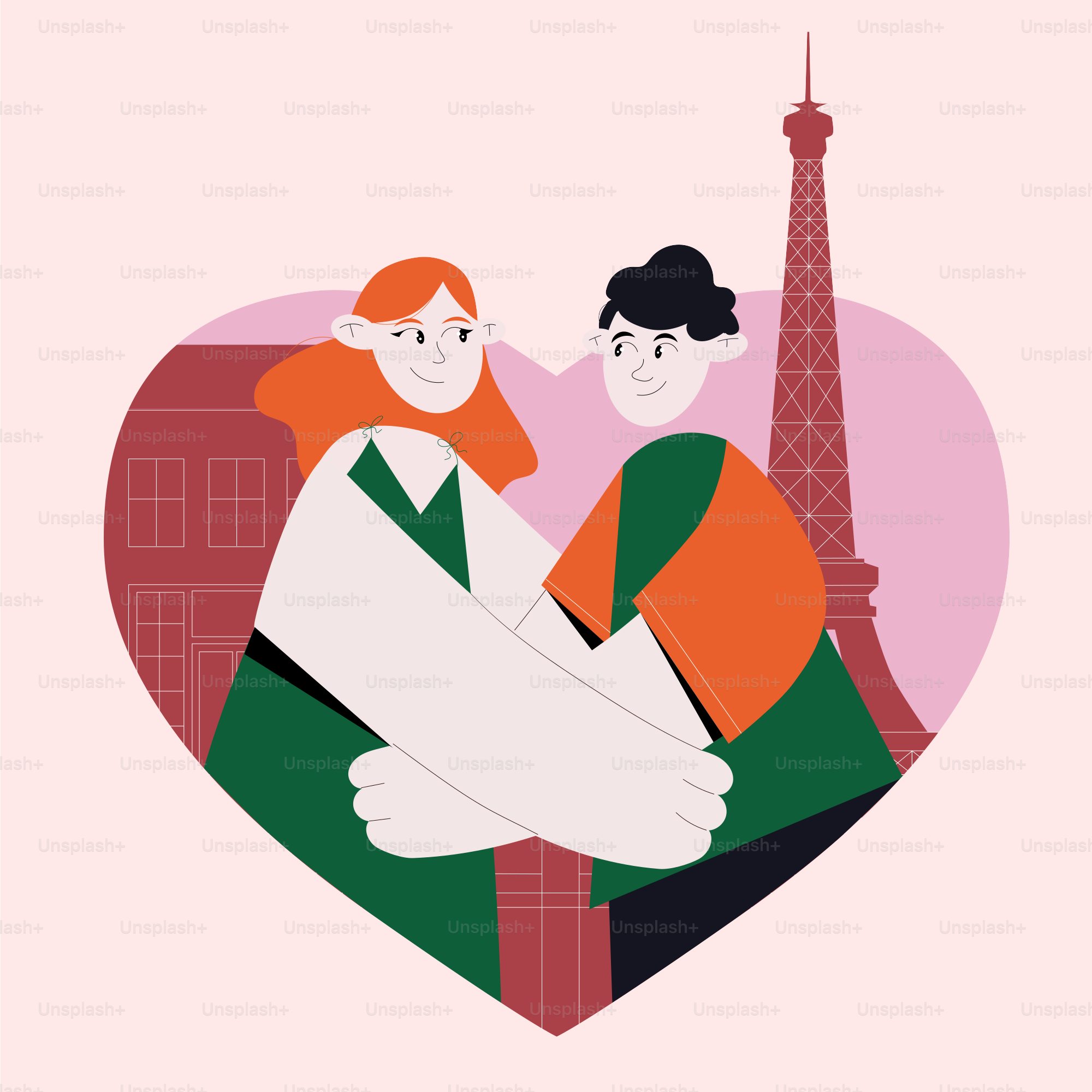 Couple embracing in front of eiffel tower in paris.