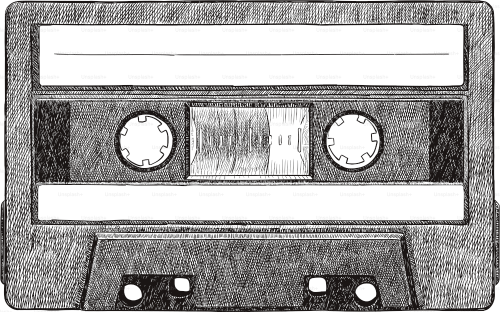Old style drawing of vintage tape