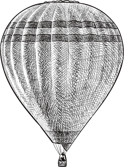 Old style illustration of a balloon