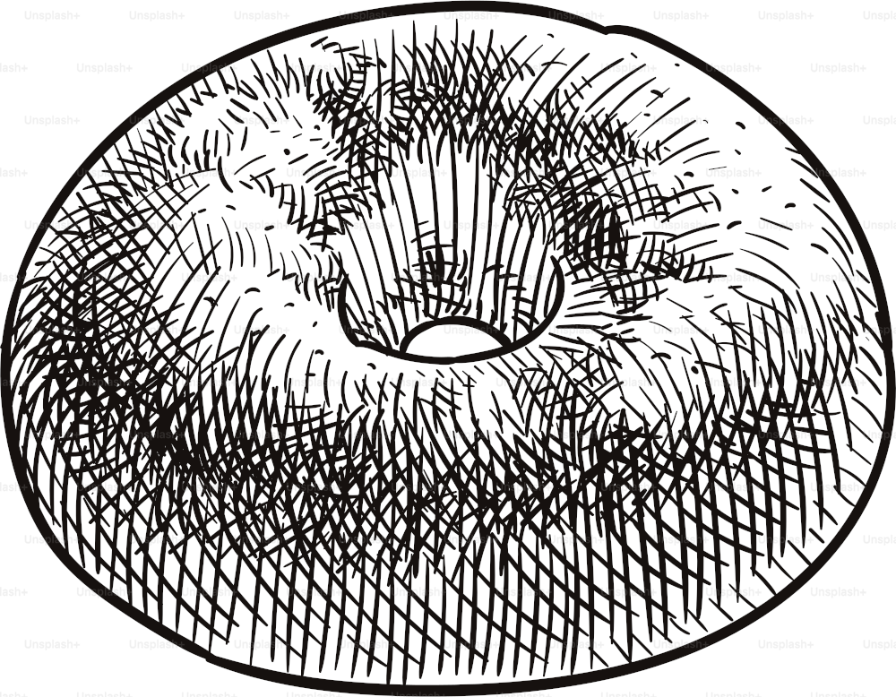 Old style illustration of a bagel