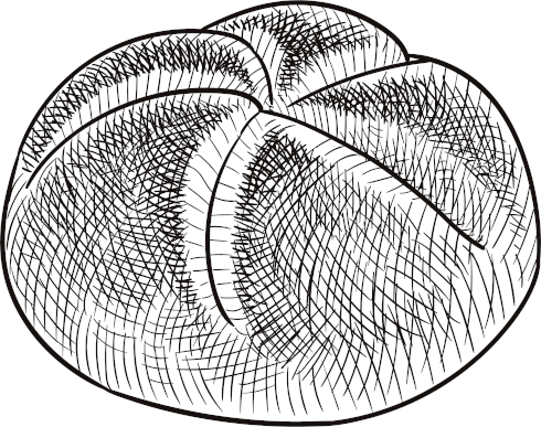 Old style illustration of a bun