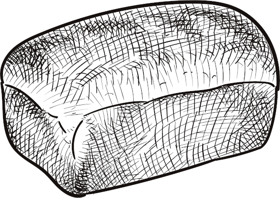 Old style illustration of loaf of bread