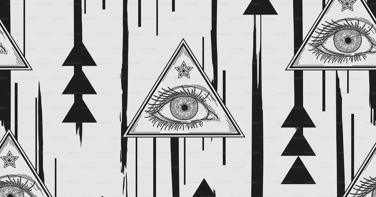 Creapy Pattern A simple, creepy pattern with line artwork of an eye in a triangle ...