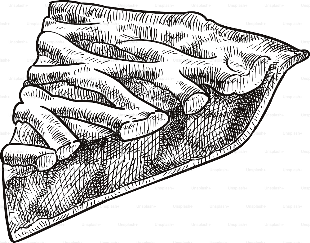 Old style illustration of a slice of apple pie
