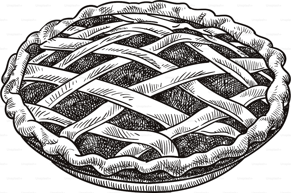 Old style illustration of a pie