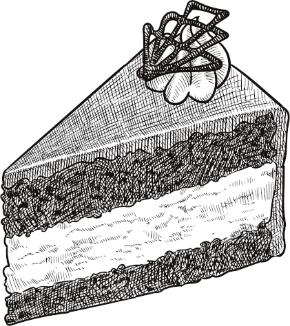 Old style illustration of a cake