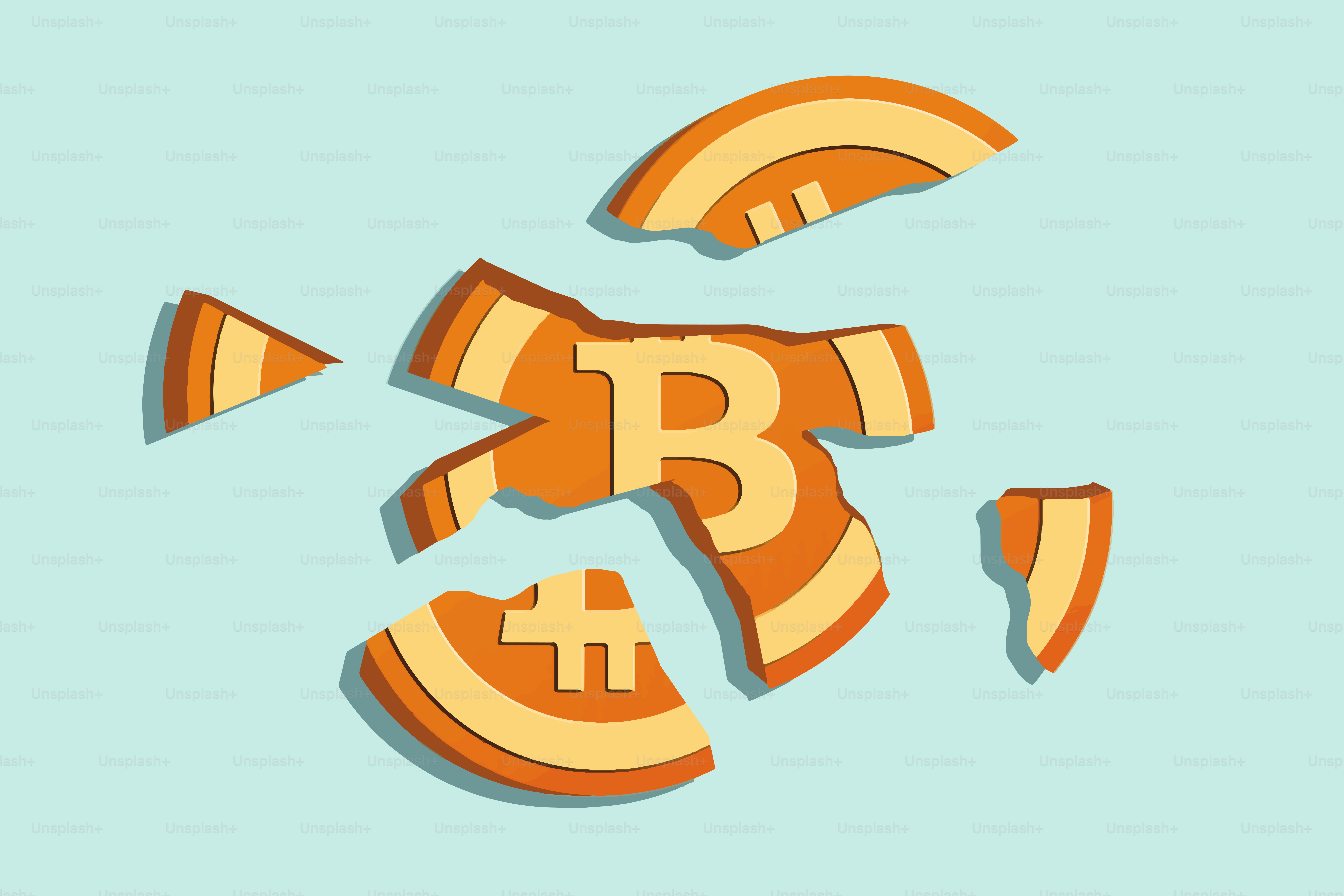 한 암호화폐 코인 심볼이 산산조각 났습니다 벡터 – Unsplash의 비트 코인 이미지