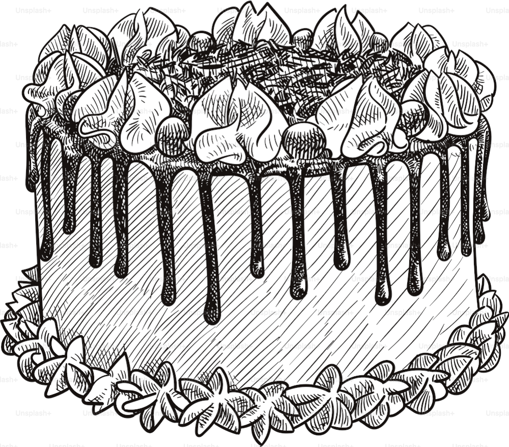 Old style illustration of a cake