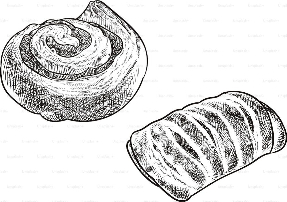 Vector illustration of Danish pastries