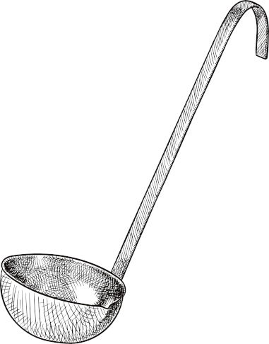 Old style illustration of a ladle