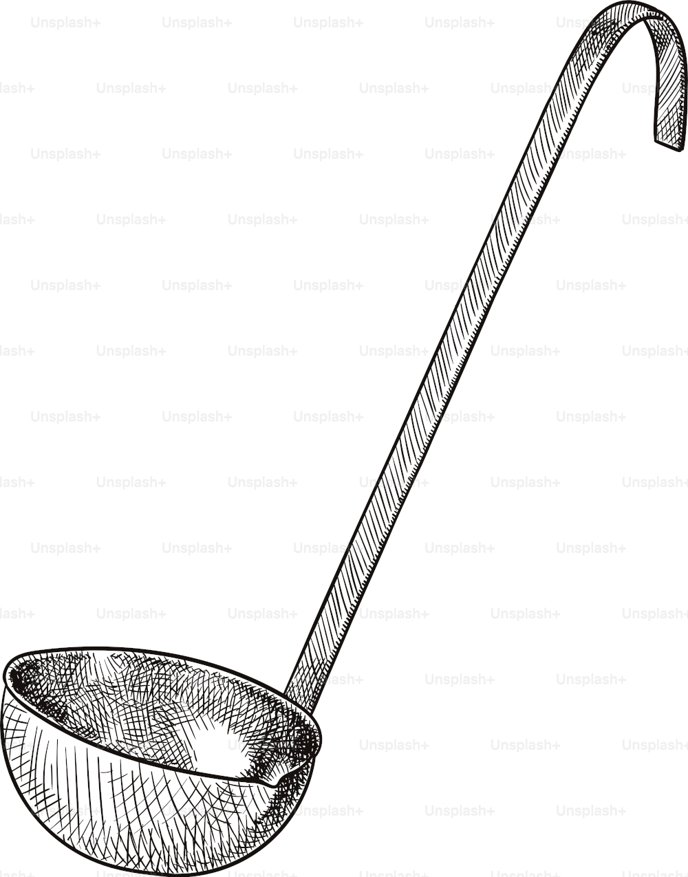 Old style illustration of a ladle