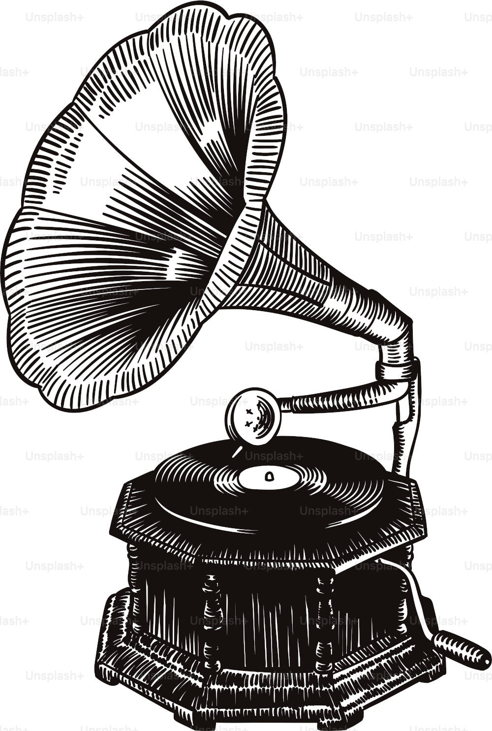 Drawing of an old record player
