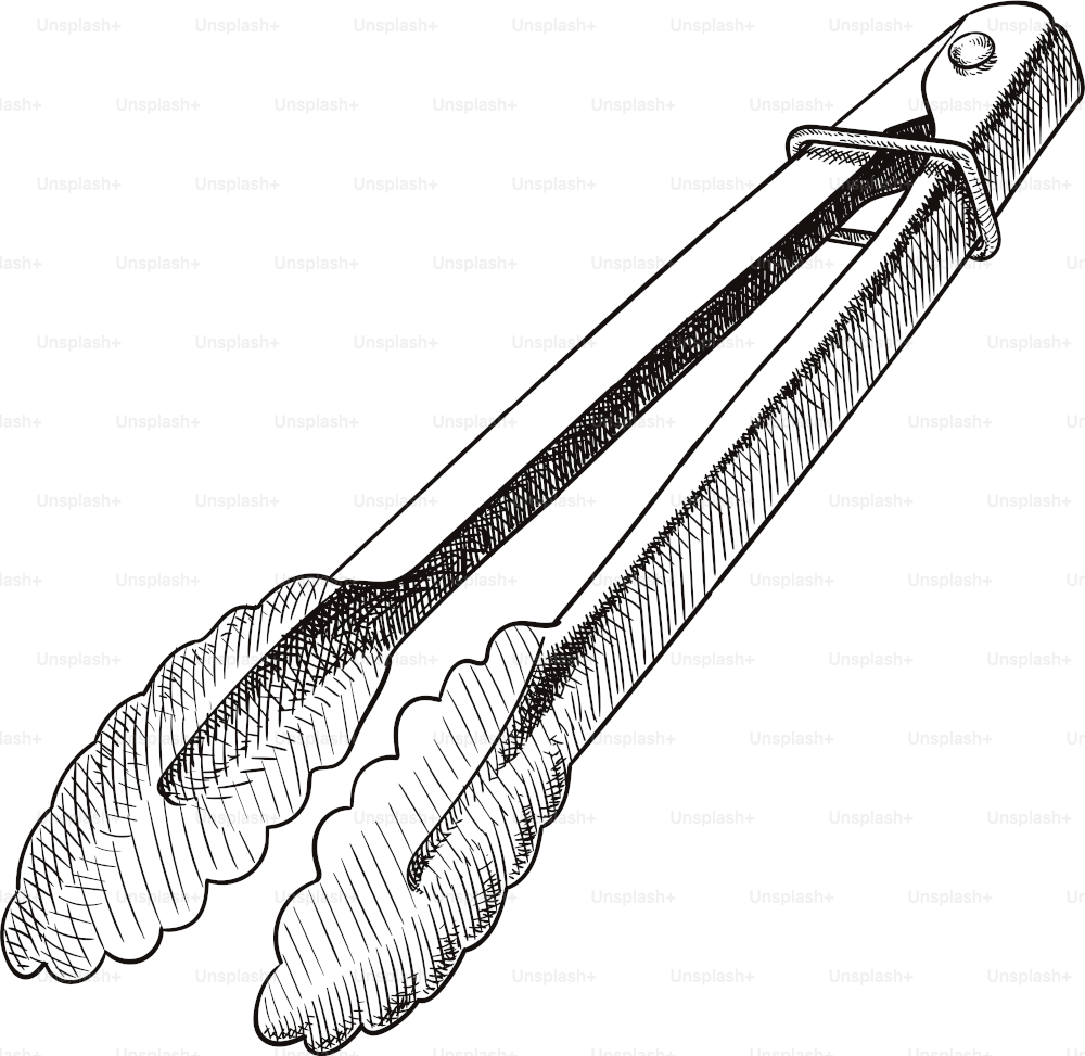 Old style illustration of a kitchen tongs