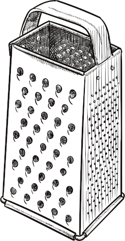 Old style illustration of a metal grater