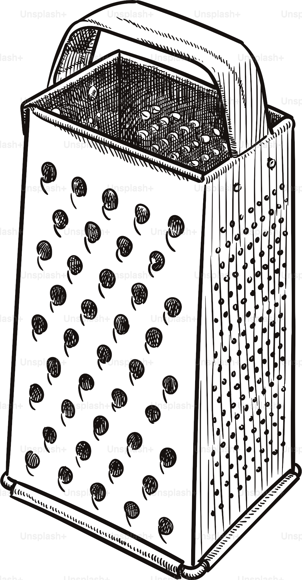 Old style illustration of a metal grater