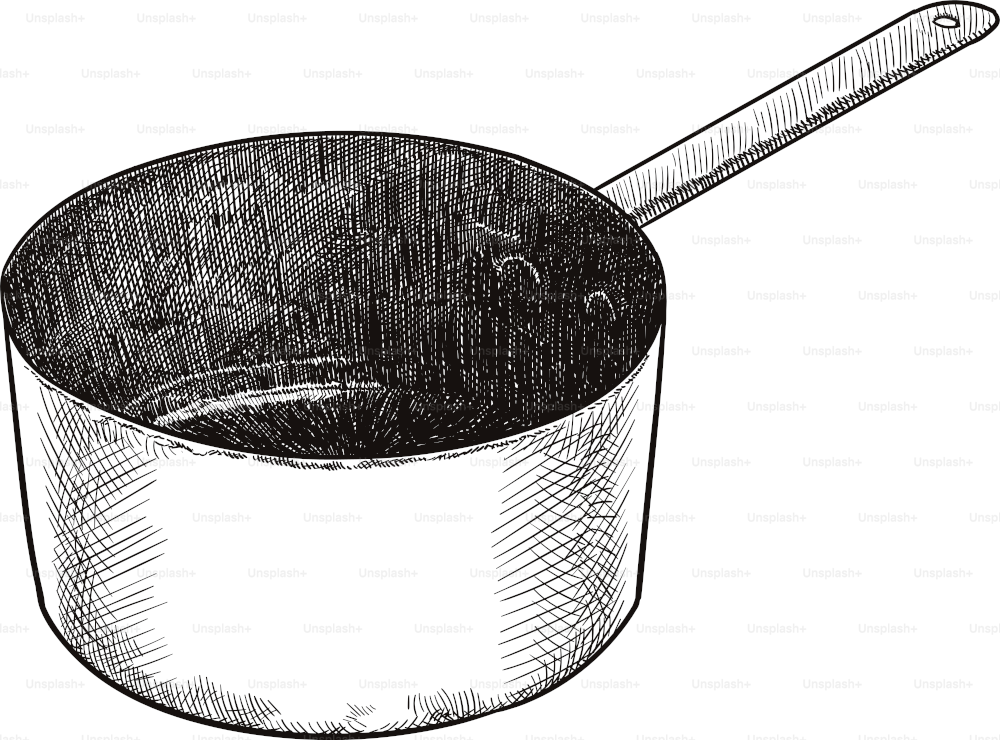 Old style illustration of a saucepan