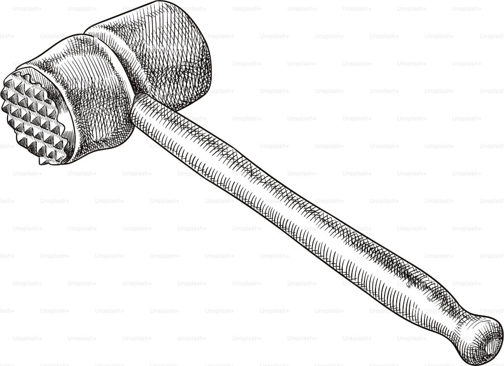 Old style illustration of a meat mallet