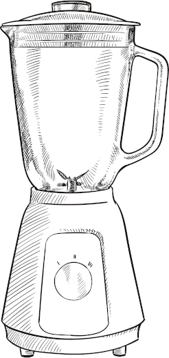Old style illustration of a kitchen blender