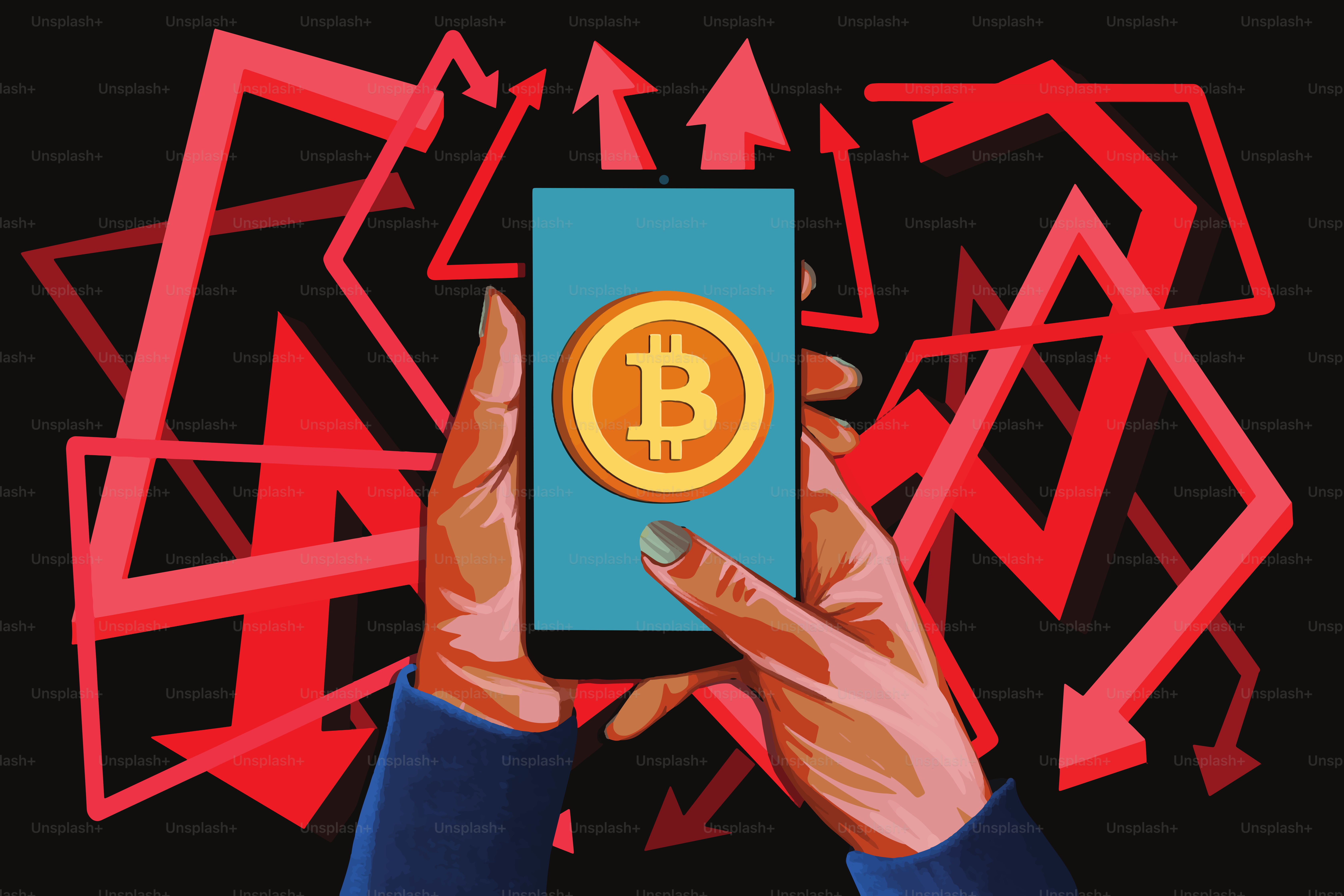 Man checking stock and cryptocurrency market on phone